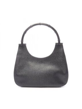 Gucci Handbag Bamboo 001 Black Leather